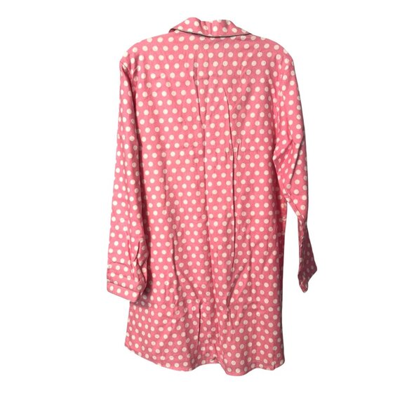 New Directions Intimates Pink & White Polka Dot Long Sleeve Button-Up Pajama Sle - Picture 5 of 13